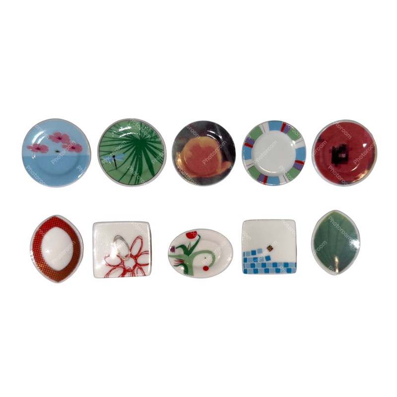 Série complète de 10 fèves Assiettes contemporaines 2006