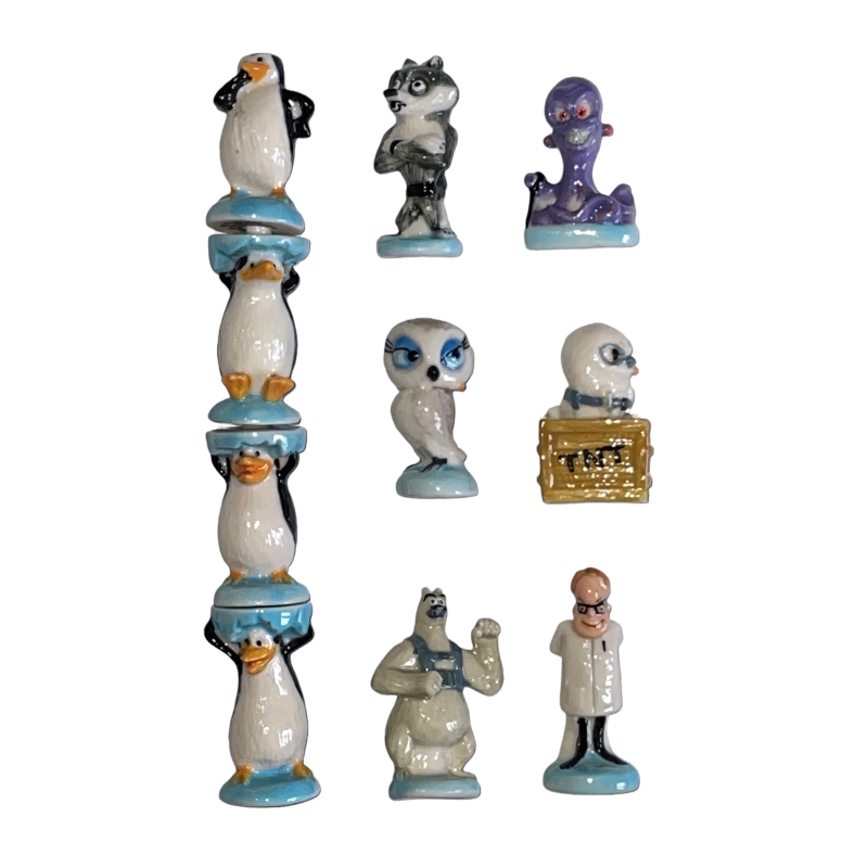 Série complète de 10 fèves Les pingouins de Madagascar 2016