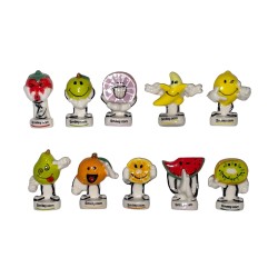 Série complète de 10 fèves Smiley fruité 2018
