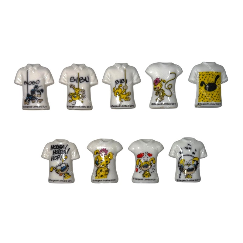 Série complète de 9 fèves Marsupilami T-shirt 2019