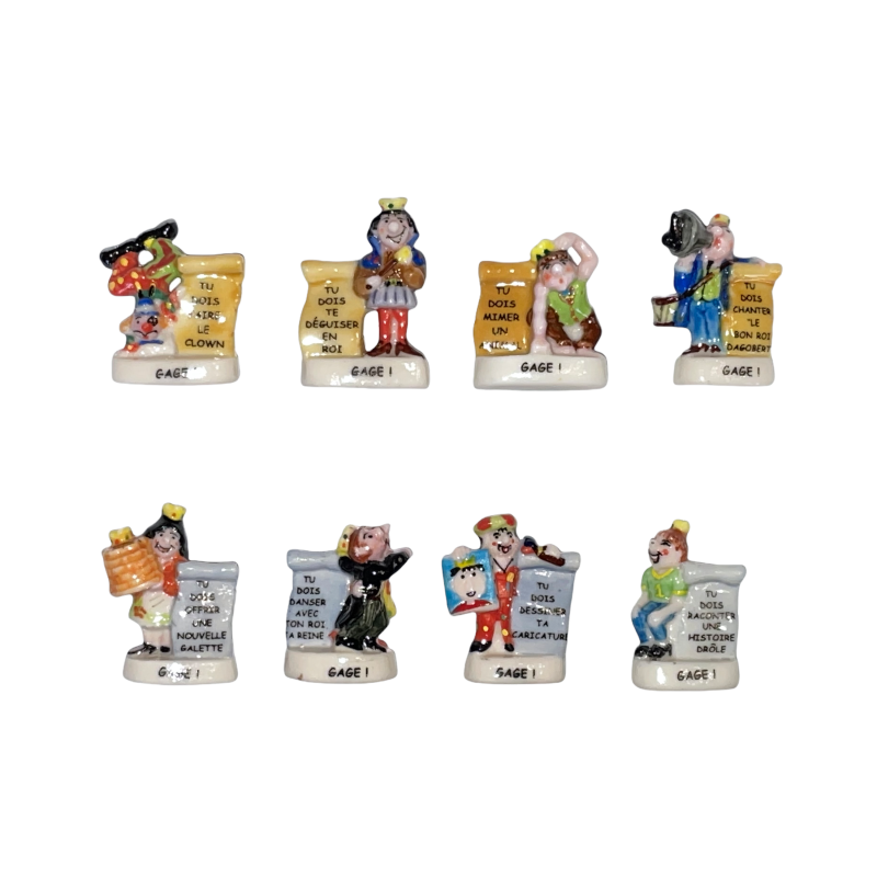 Série complète de 8 fèves Un gage une fève I 2004