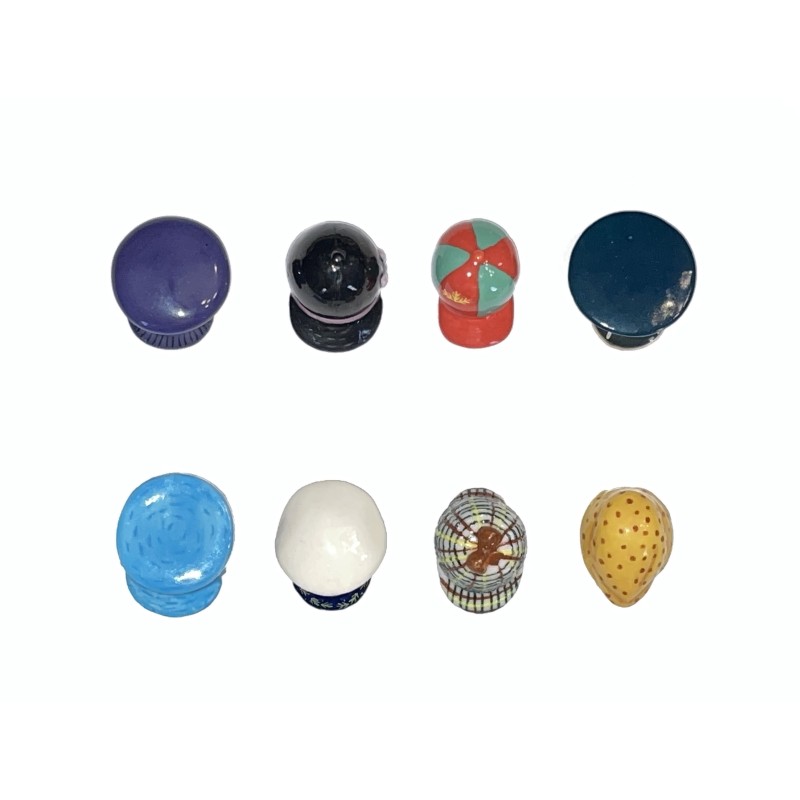 Série complète de 8 fèves Casquettes des rois 2003