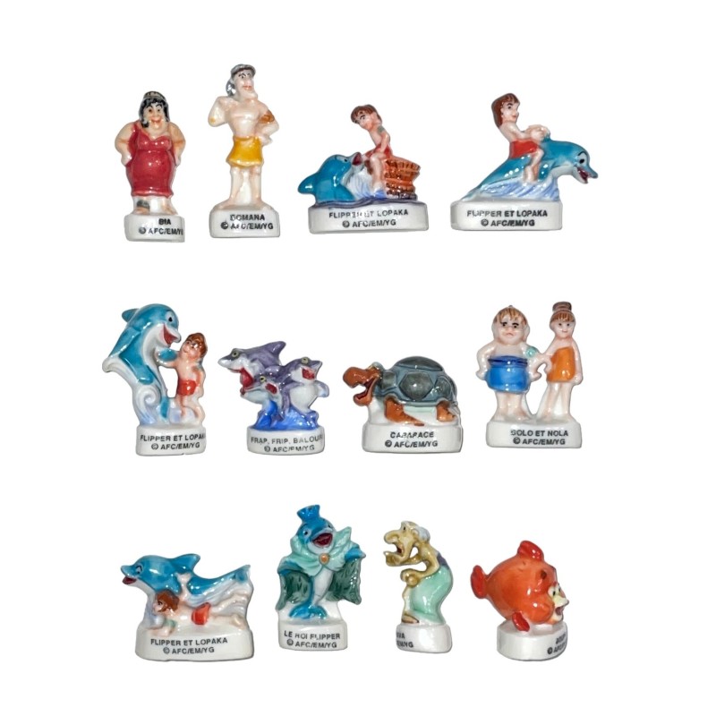 Série complète de 12 fèves Flipper et Lopaka 2001