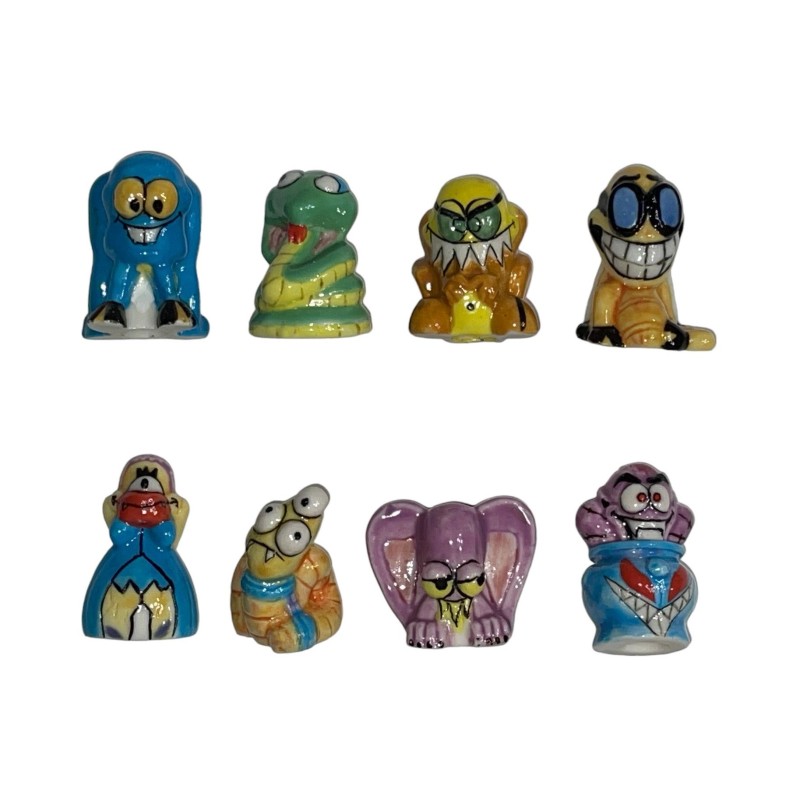 Série complète de 8 fèves Crayo' monstres 2001