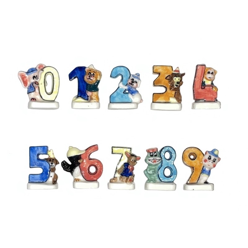 Série complète de 10 fèves Les petits numéros III 2000