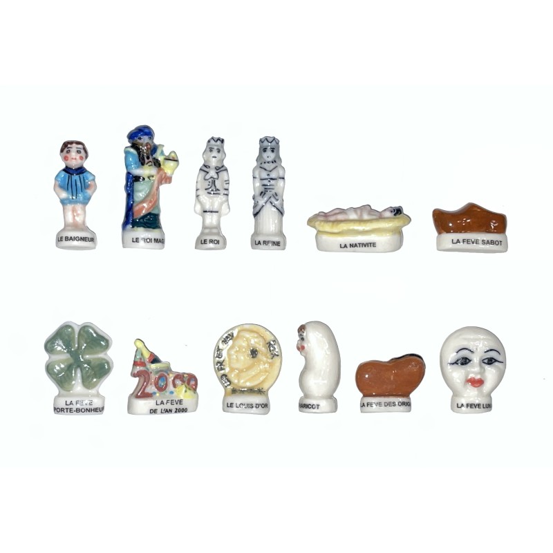 Série complète de 12 fèves Les fèves des origines à nos jours I 2000