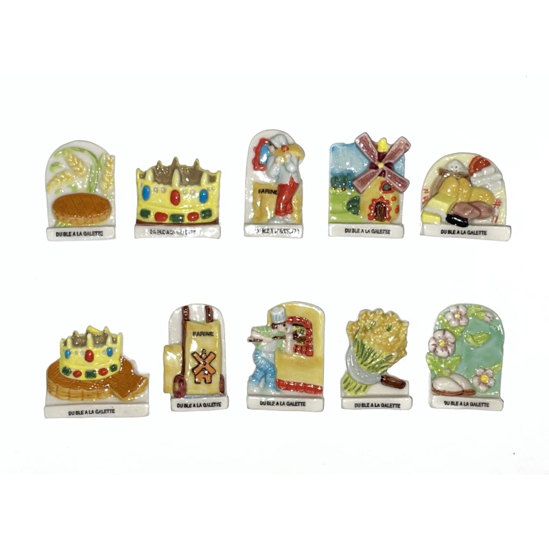 Série complète de 10 fèves Du blé à la galette 1999