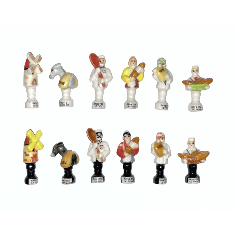 Série complète de 12 fèves Banette – Jeu de roi II 1999