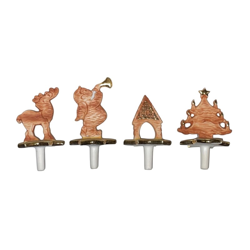 Série complète de 4 fèves Piques Noël nature