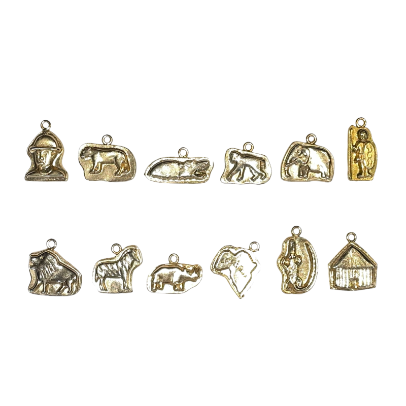 Série complète de 12 fèves Les rois safaris