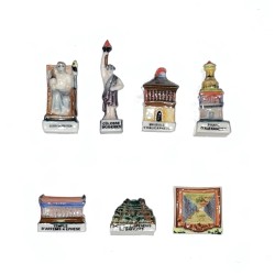 Série complète de 7 fèves Les 7 merveilles du monde 1994