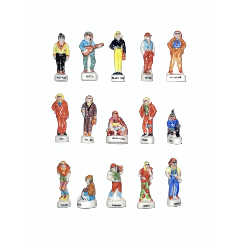 Série complète de 15 fèves Les looks des rois 1996