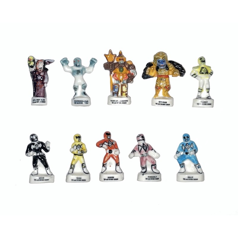 Série complète de 10 fèves Power Rangers 1996
