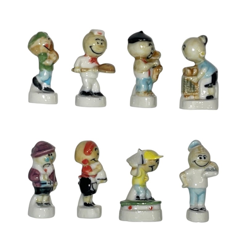 Série complète de 8 fèves La famille Perlinpainpain 1997