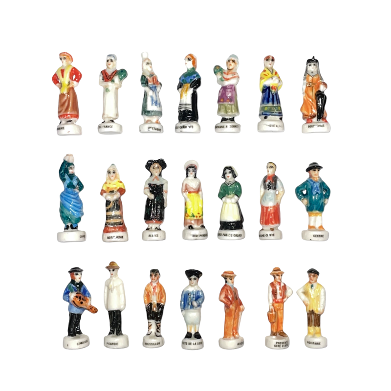 Série complète de 21 fèves Costumes traditionnels de nos régions 1997