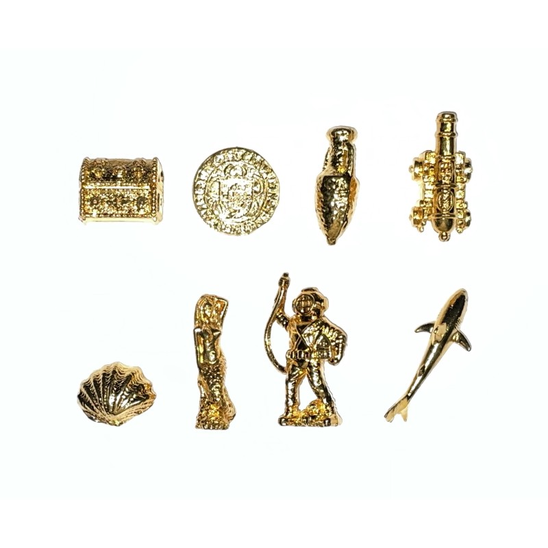 Série complète de 8 fèves A la découverte du trésor 1997