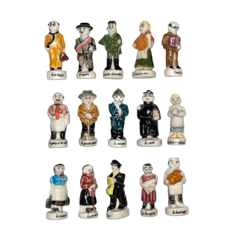 Série complète de 15 fèves Les villageois I 1998