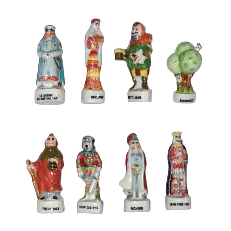 Série complète de 8 fèves Robin des bois 1998