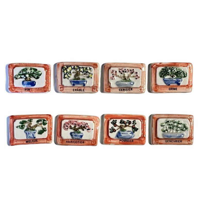 Série complète de 8 fèves Les bonzaïs Pré-série 1998