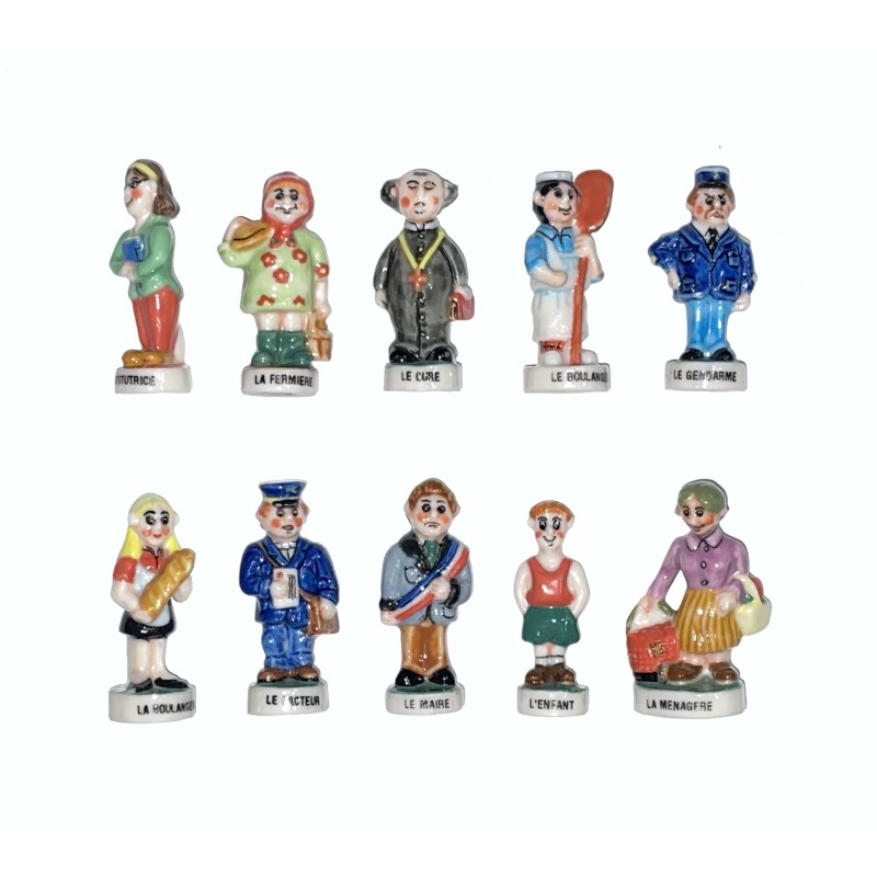 Série complète de 10 fèves Rois du village 1998