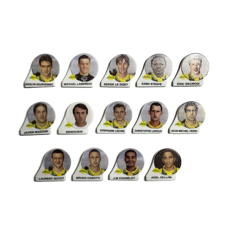 Série complète de 14 fèves Équipe de Nantes 1998