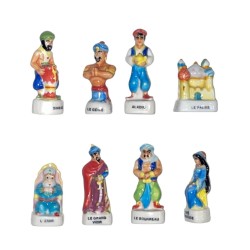 Série complète de 8 fèves Les mille et une nuits 1999