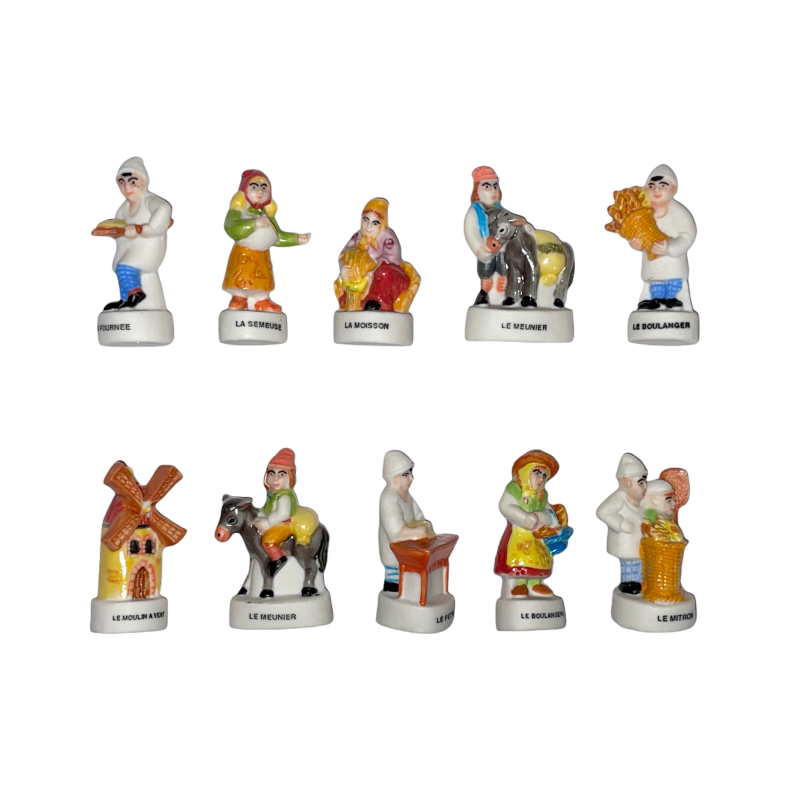 Série complète de 10 fèves Rois du moulin à vent II 1999