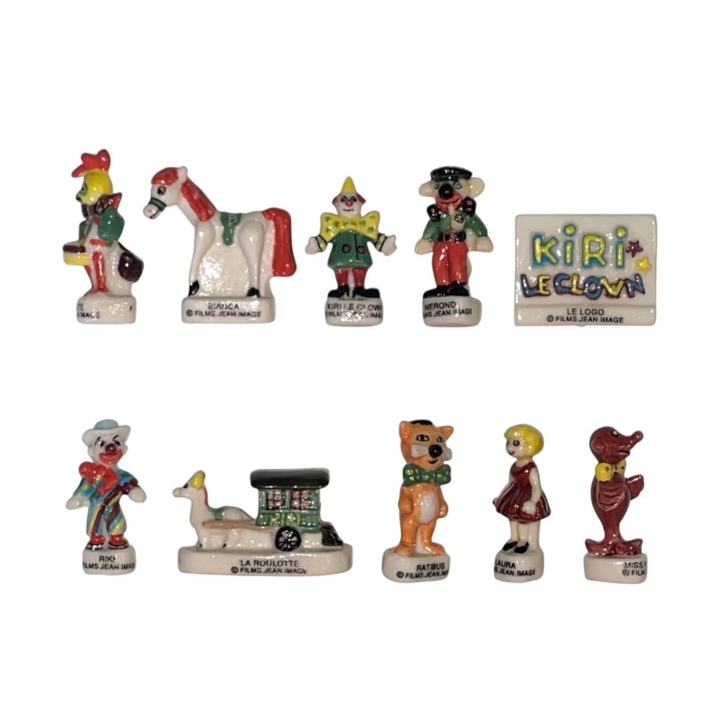 Série complète de 10 fèves Kiri le clown 1998