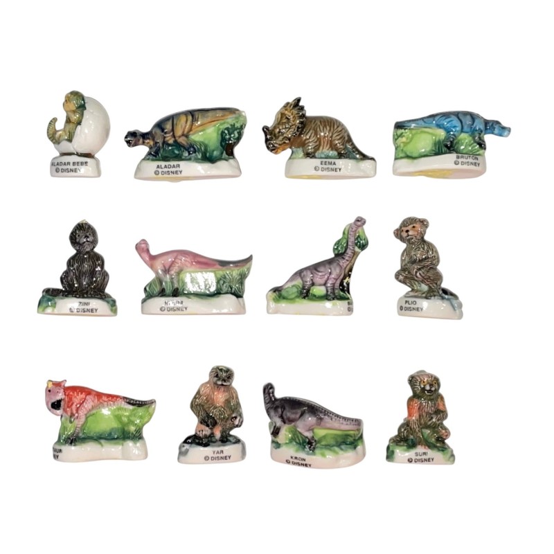 Série complète de 12 fèves Dinosaures 2001