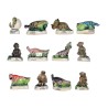 Série complète de 12 fèves Dinosaures 2001