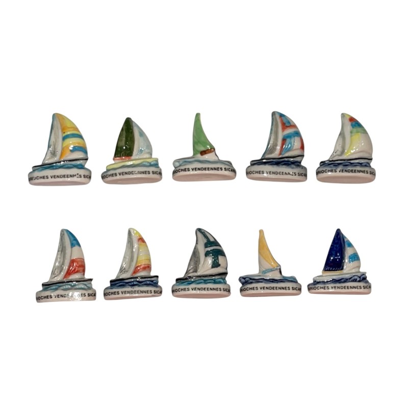 Série complète de 10 fèves Vendée Globe 2000 2001