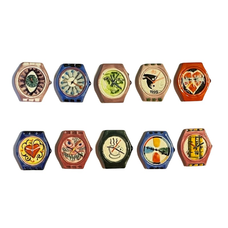 Série complète de 10 fèves Montres Swatch 2001