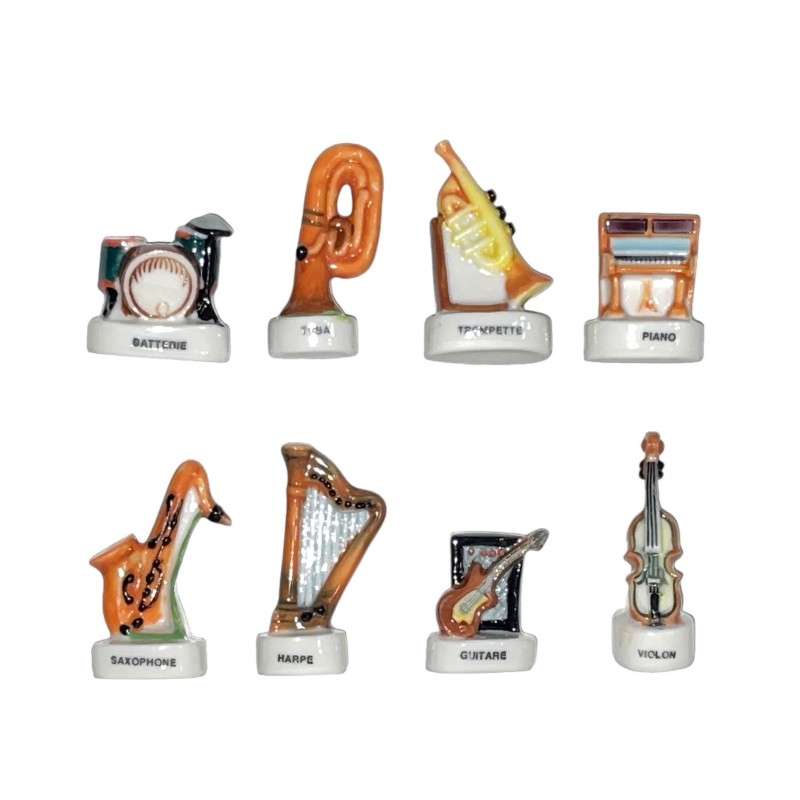 Série complète de 8 fèves Instruments de musique 2001