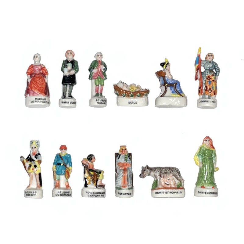 Série complète de 12 fèves Femmes et enfants célèbres 2001