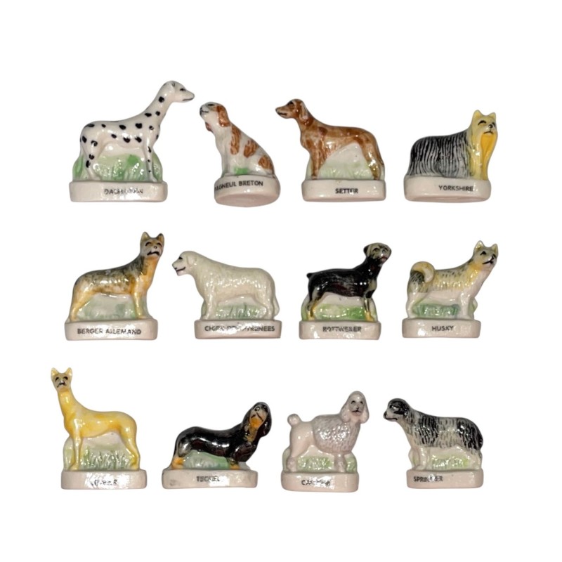 Série complète de 12 fèves Chiens 2002