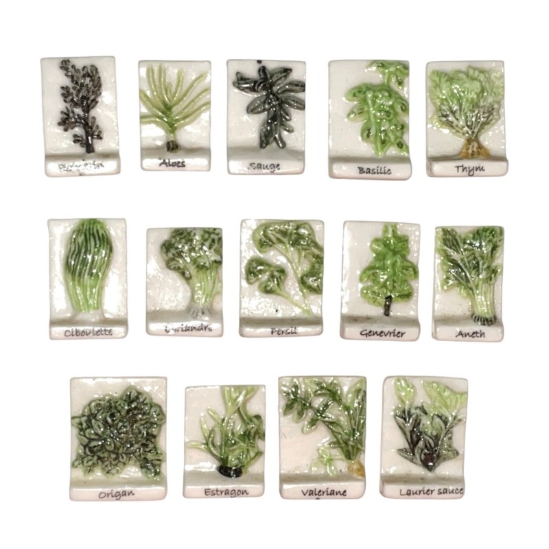 Série complète de 14 fèves Les herbes aromatiques 2002