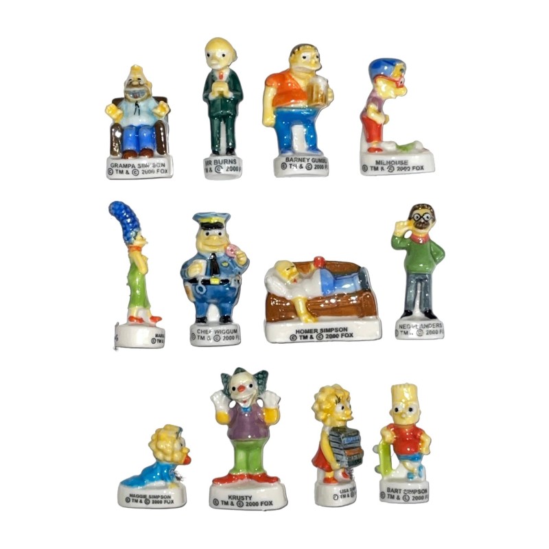 Série complète de 12 fèves Simpson 2002