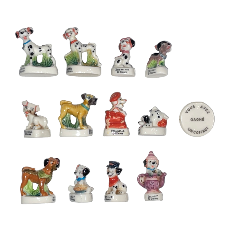 Série complète de 13 fèves Les 102 dalmatiens + Fève gagnante 2002