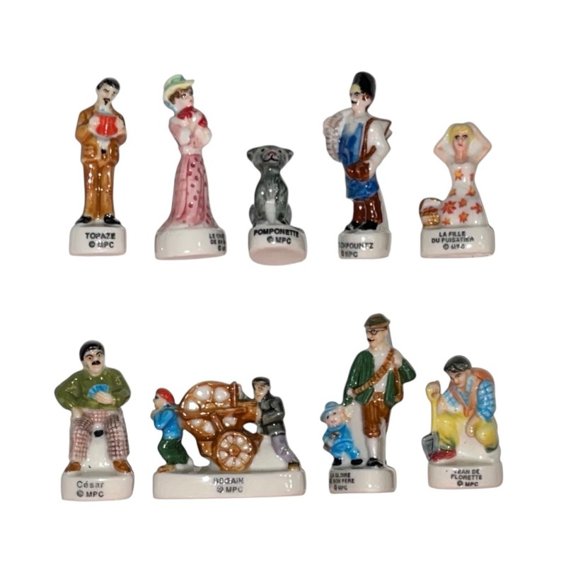 Série complète de 9 fèves Le petit monde de Marcel Pagnol 2002