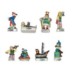 Série complète de 8 fèves Le voyage de Gulliver 2002