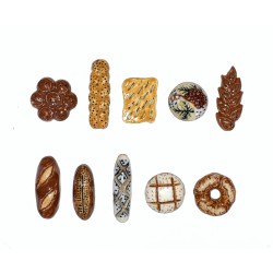 Série complète de 10 fèves Pains de nos régions 2002