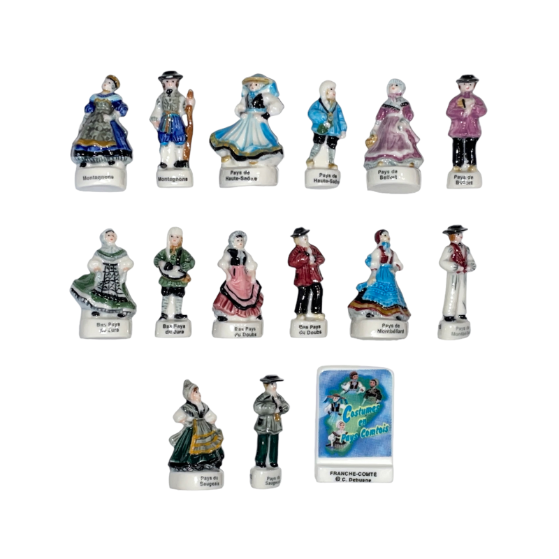 Série complète de 15 fèves Costumes en Pays Comtois 2002