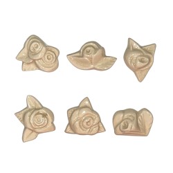 Série complète de 6 fèves Roses 2002
