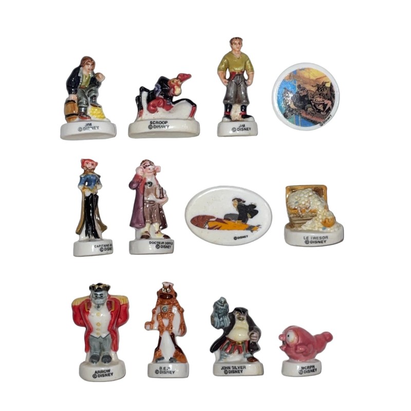 Série complète de 12 fèves La planète au trésor 2003