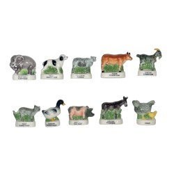 Série complète de 10 fèves Veau vache cochon ... 2003