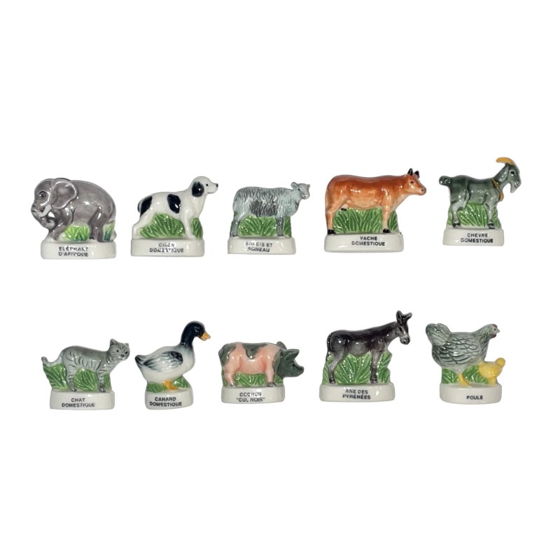 Série complète de 10 fèves Veau vache cochon ... 2003