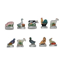 Série complète de 10 fèves Les produits de la ferme 2003