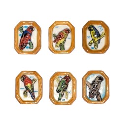 Série complète de 6 fèves Les perroquets 2003
