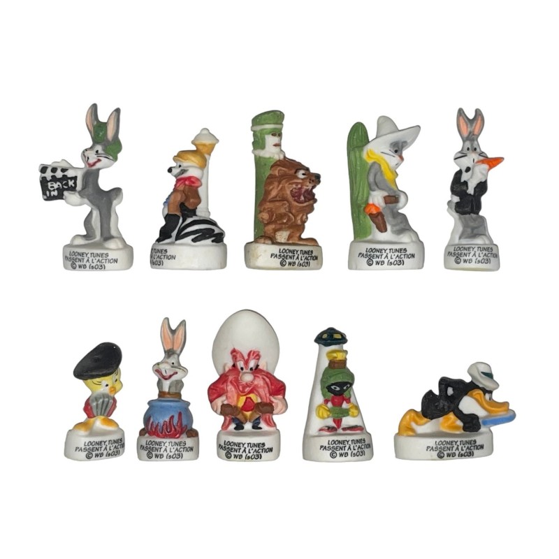 Série complète de 10 fèves Looney Tunes passent à l'action 2004