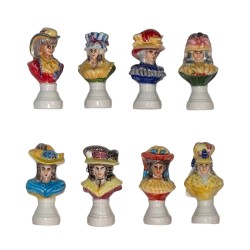 Série complète de 8 fèves Les élégantes 2004